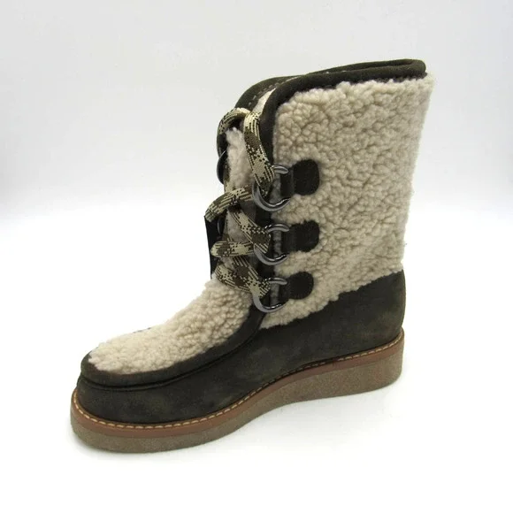 Aquatalia Wynter Suede & Shearling Platform Boots - Picture 5 of 8